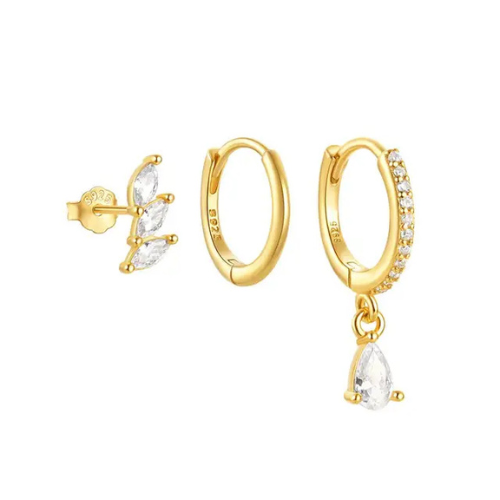 Sparkle | Goldenes Ohrring-Set