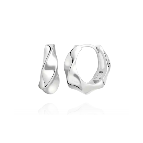 Petite Wave Hoops |Silver Earrings