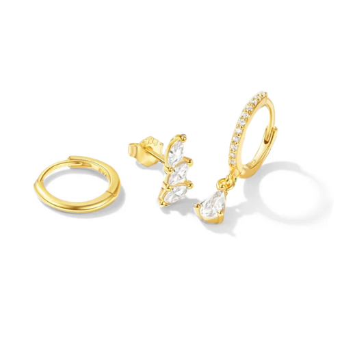 Sparkle | Goldenes Ohrring-Set