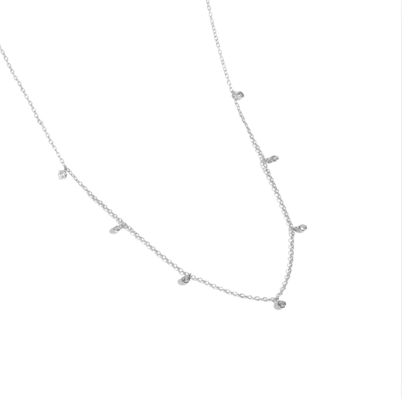 Zierliches Zirkon-Schichtset | Silberkette