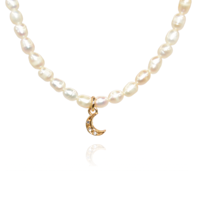Mond | Wasserfeste Perlen-Goldkette