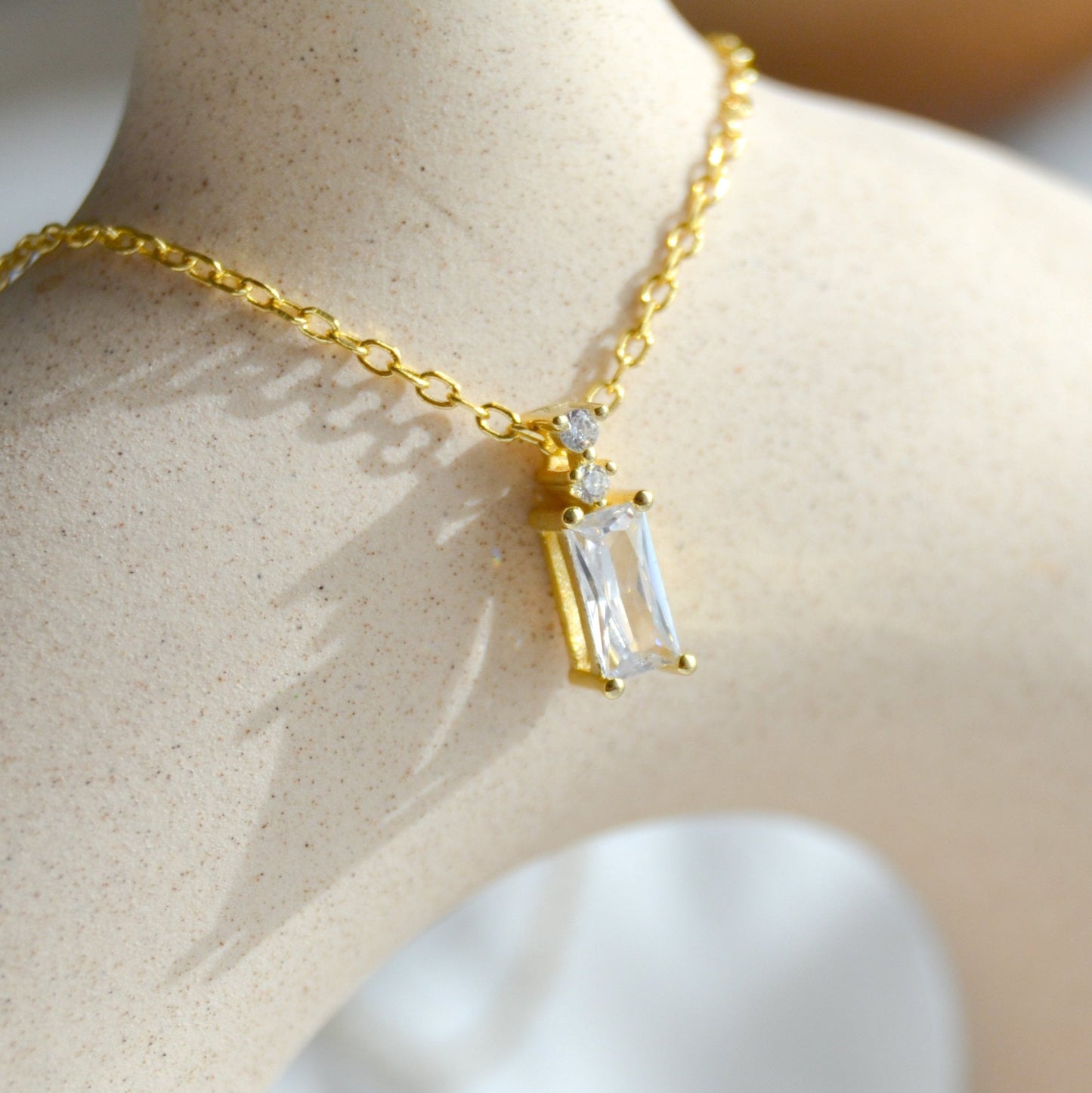 Clear Stone | Gold Necklace